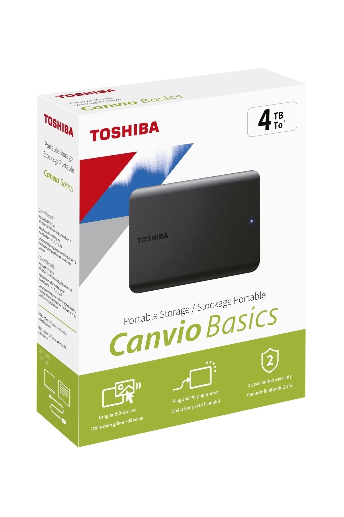 TOSHIBA 4TB CANVIO HDTP340EK3CA USB 3.2 Harici Disk ikinci görünüm