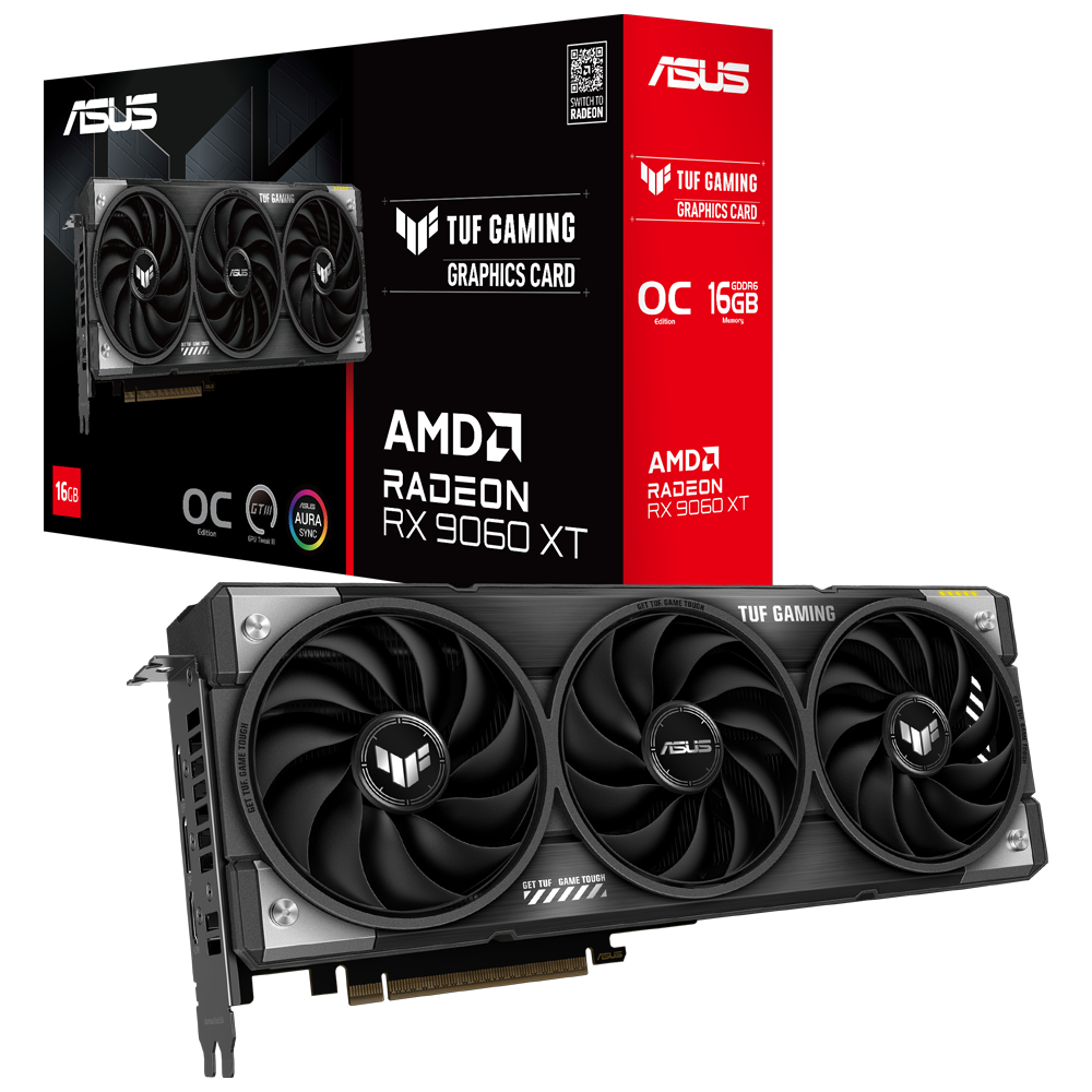 ASUS 16GB TUF GAMING RX9060XT-O16G GDDR6 128bit PCIE 5.0 ikinci görünüm