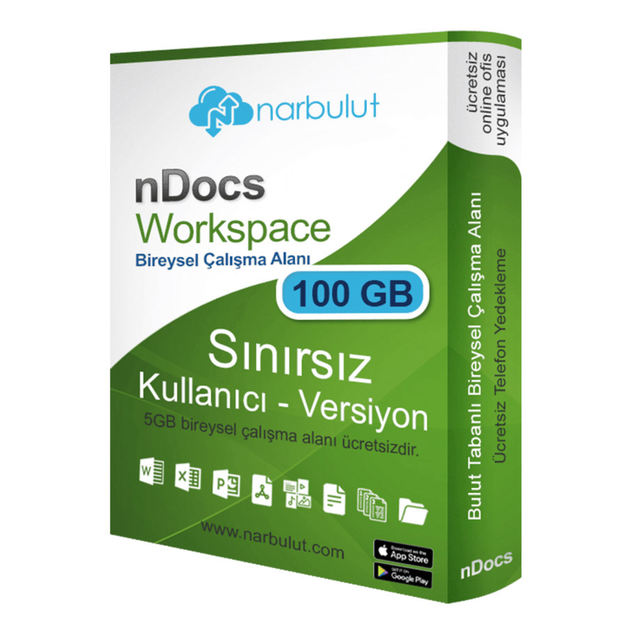 NARBULUT nDocs Workspace 100GB 1yıl 1kullanıcı basic support is included.