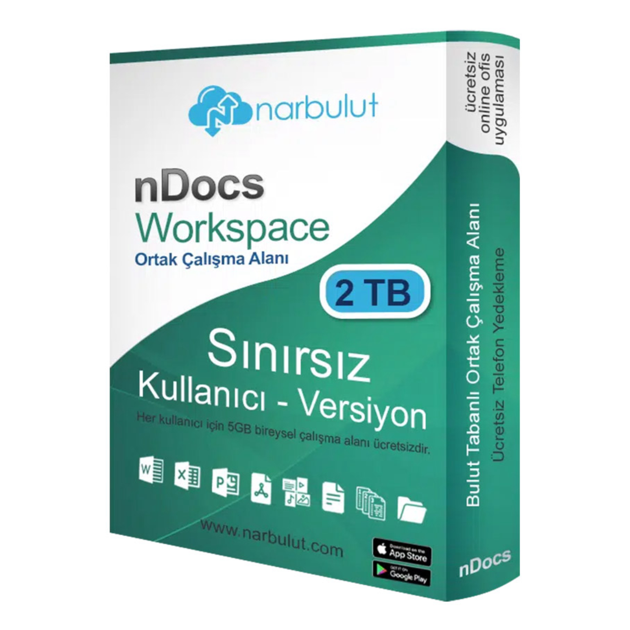 NARBULUT nDocs Workspace 2TB 1yıl 1kullanıcı basic support is included.