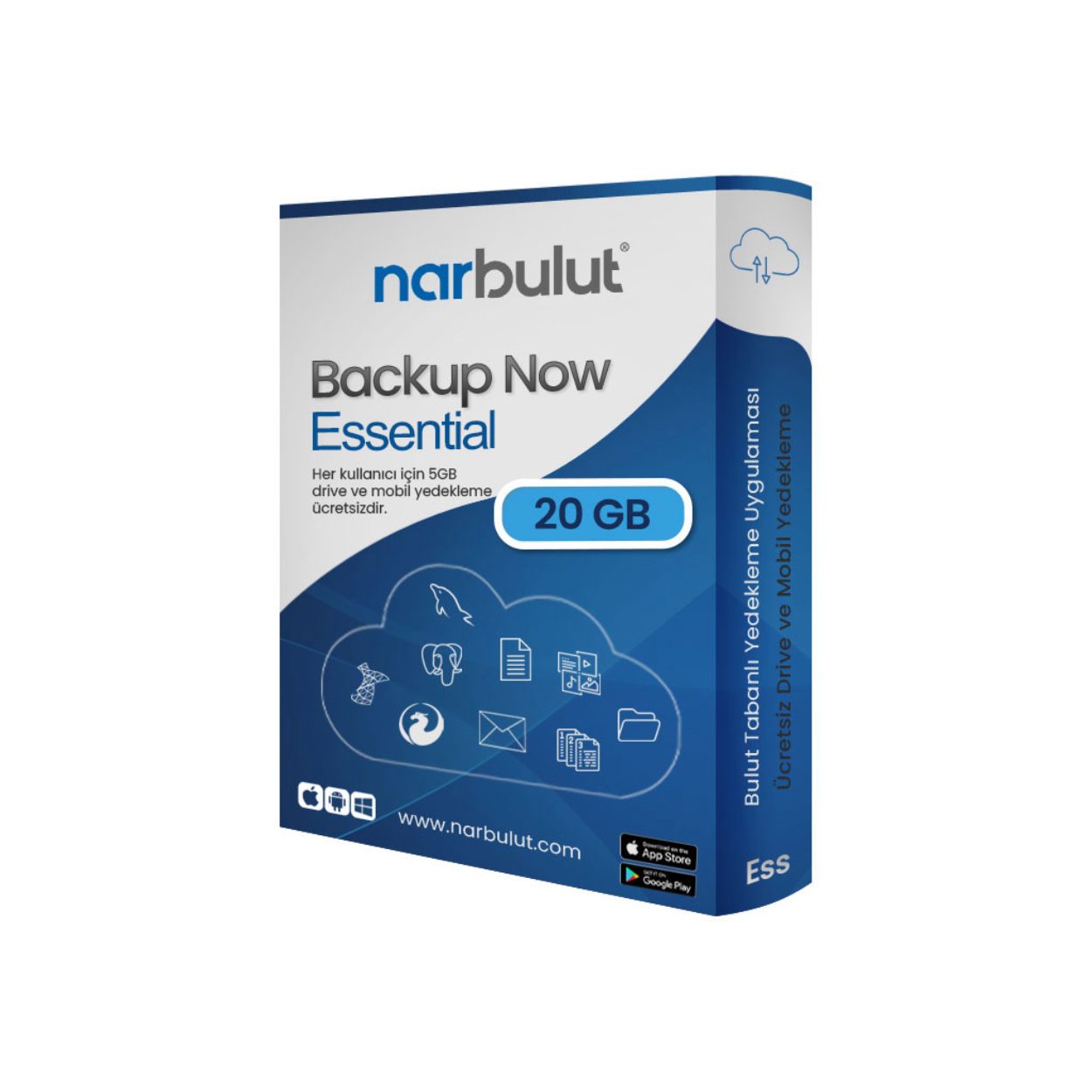 NARBULUT Backup Now 20GB Essential Edition – 1 year of basic support is included. ikinci görünüm