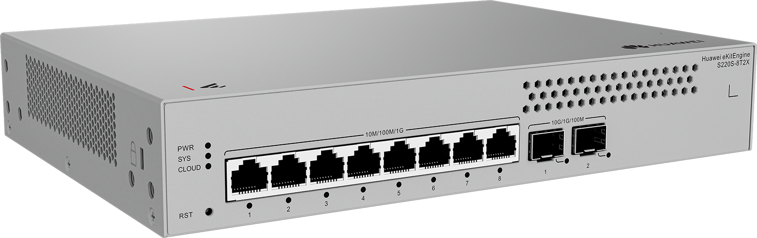 HUAWEI 8port 2-SFP Gigabit Layer2 Yönetilebilir Switch RackMount eKIT S220S-8T2X