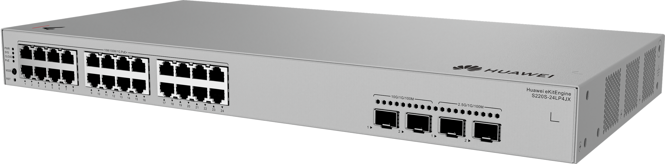 HUAWEI 24port POE+ 195w 2-SFP 2.5GE/2-SFP 10GE Gigabit Yönetilebilir Switch eKIT S220S-24LP4JX