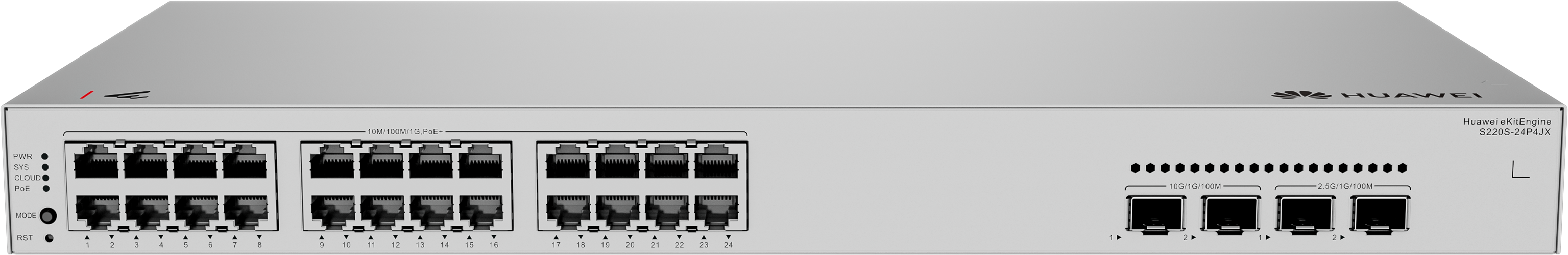HUAWEI 24port POE+ 400w 2-SFP 2.5GE/2-SFP 10GE Gigabit Yönetilebilir Switch eKIT S220S-24P4JX
