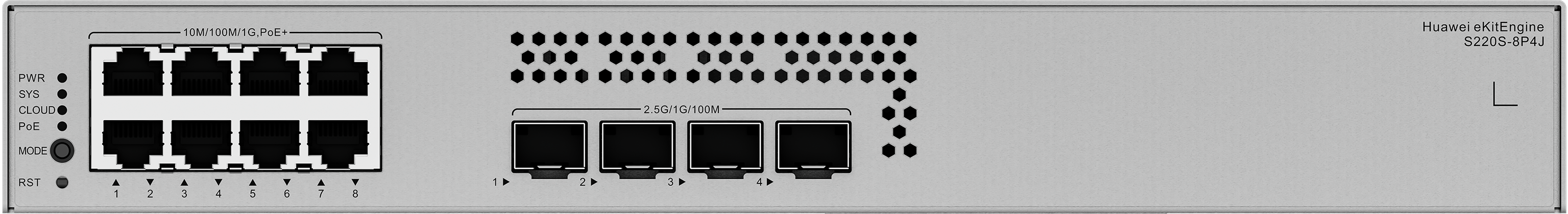 HUAWEI 8port PoE 128w 4-SFP 2.5GE Gigabit Yönetilebilir Switch eKIT S220S-8P4J