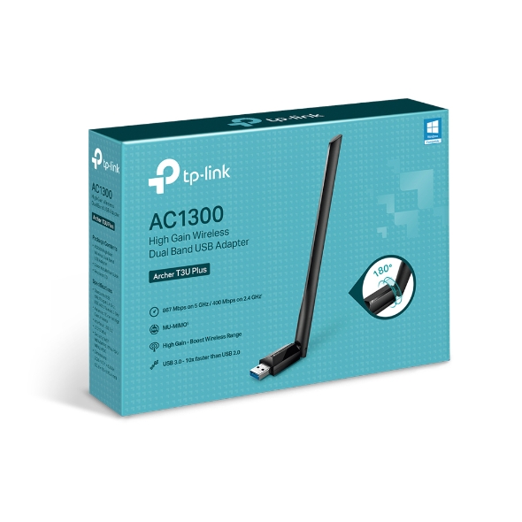 TP-LINK ARCHER T3U PLUS AC1300 Dual Band USB Kablosuz Adaptör