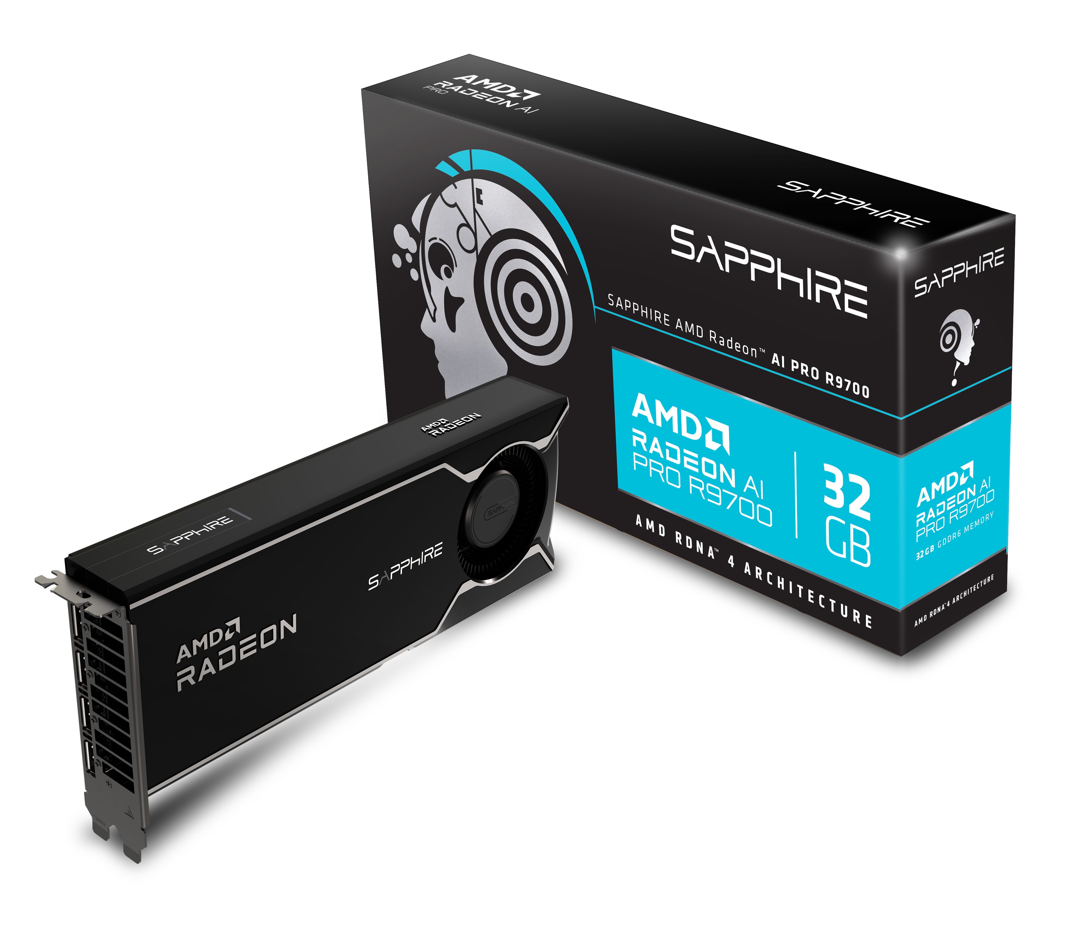 SAPPHIRE 32GB AI PRO R9700 32358-01-20G GDDR6 256bit 4X-DP PCIE 4.0 YAPAY ZEKA EKRAN KARTI