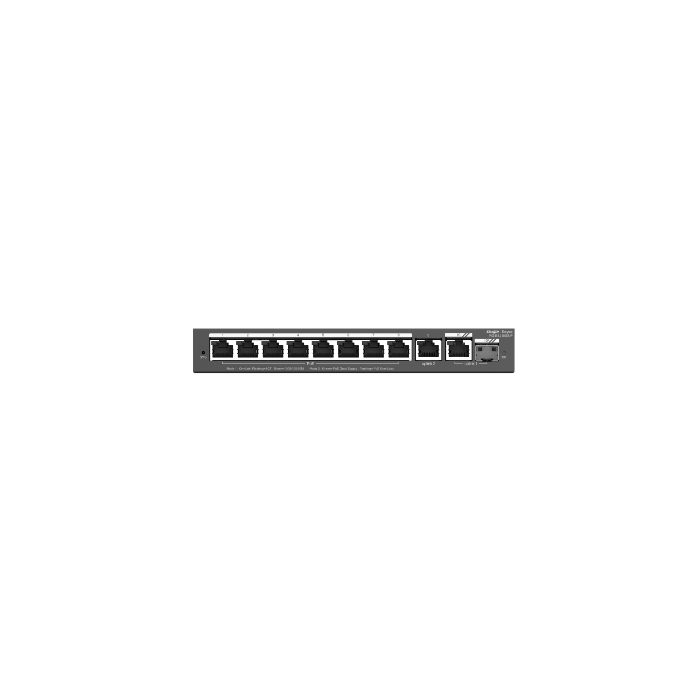 RUIJIE 8port PoE 120w 1-SFP Gigabit Yönetilebilir Switch RG-ES210GS-P