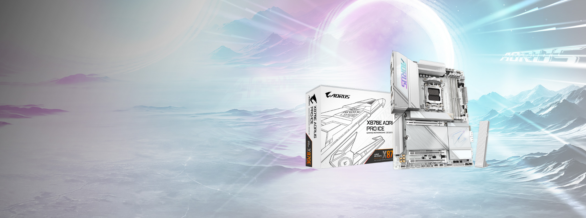 GIGABYTE AORUS PRO ICE X870E DDR5 HDMI DP PCIE 5.0 AM5 ATX BEYAZ