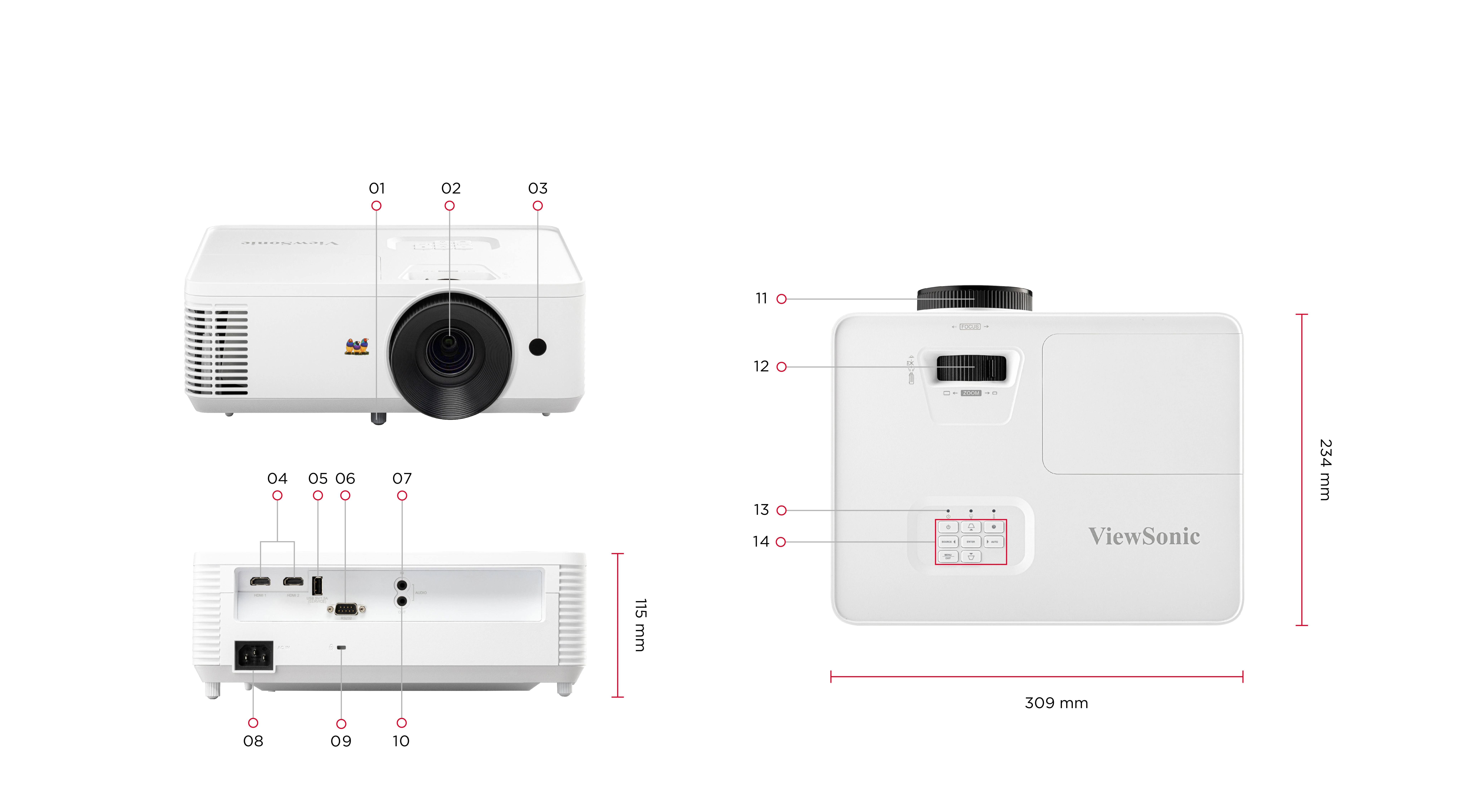 VIEWSONIC 4000ansilümen 1920x1080 PX704HD DLP Projeksiyon