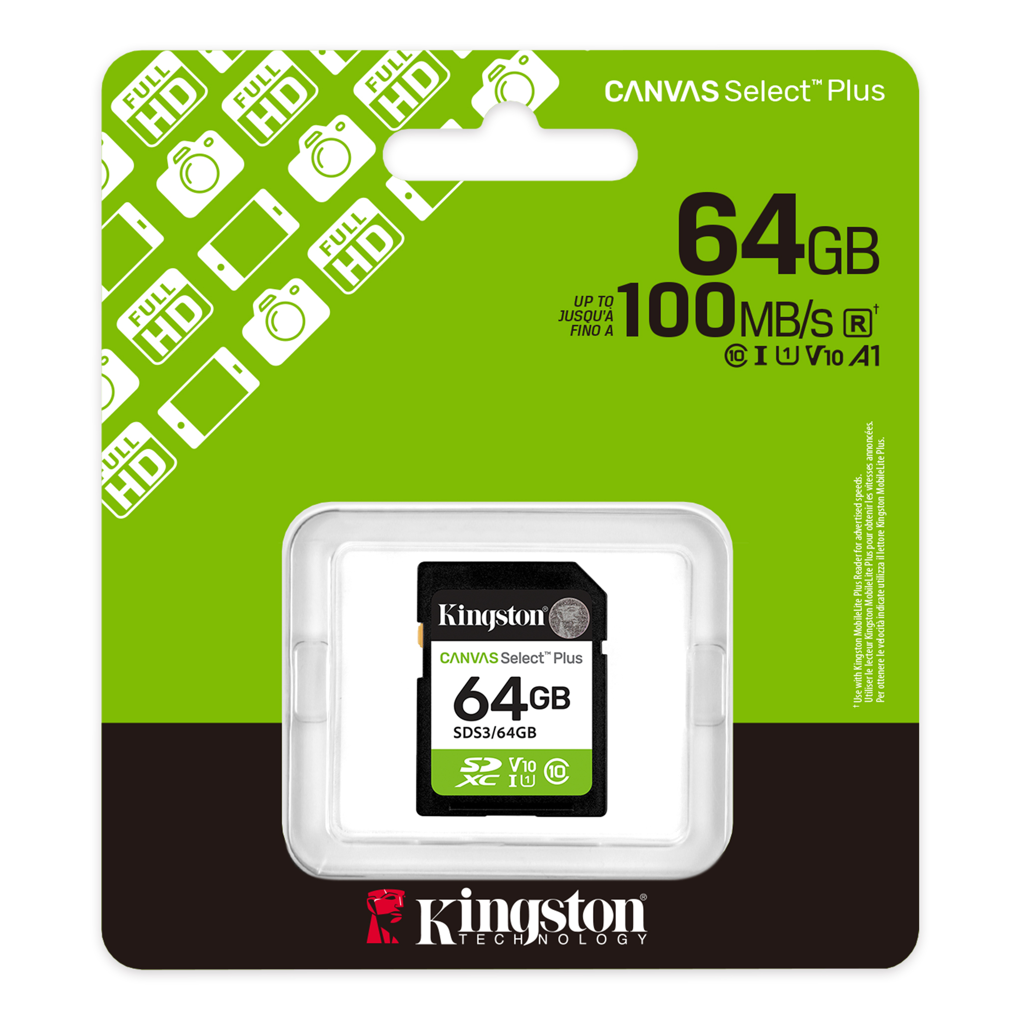 KINGSTON 64GB SDXC Kart Canvas Select Plus SDS3/64GB ikinci görünüm