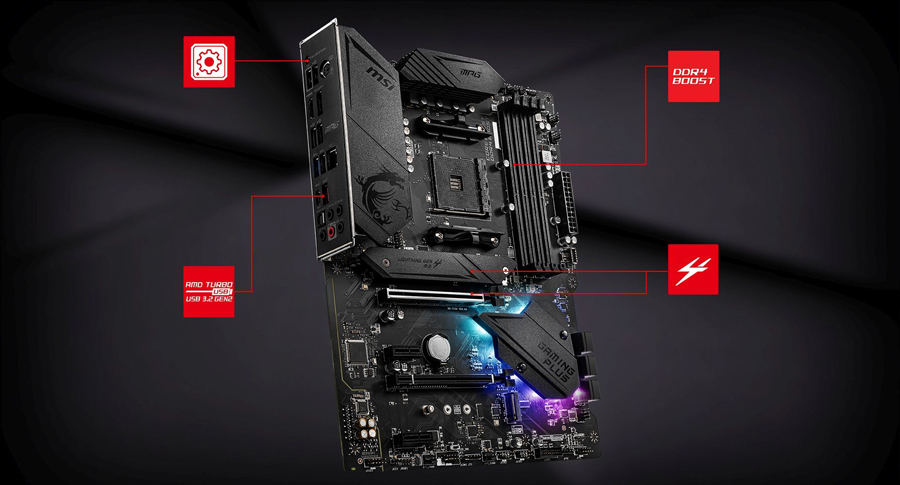 MSI MPG B550 GAMING PLUS DDR4 HDMI DP PCIe 16X v4.0 AM4 ATX