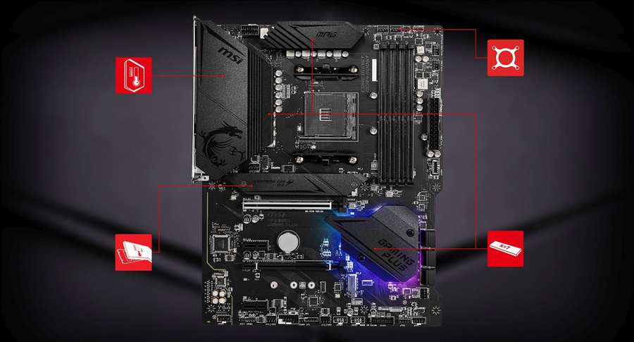 MSI MPG B550 GAMING PLUS DDR4 HDMI DP PCIe 16X v4.0 AM4 ATX
