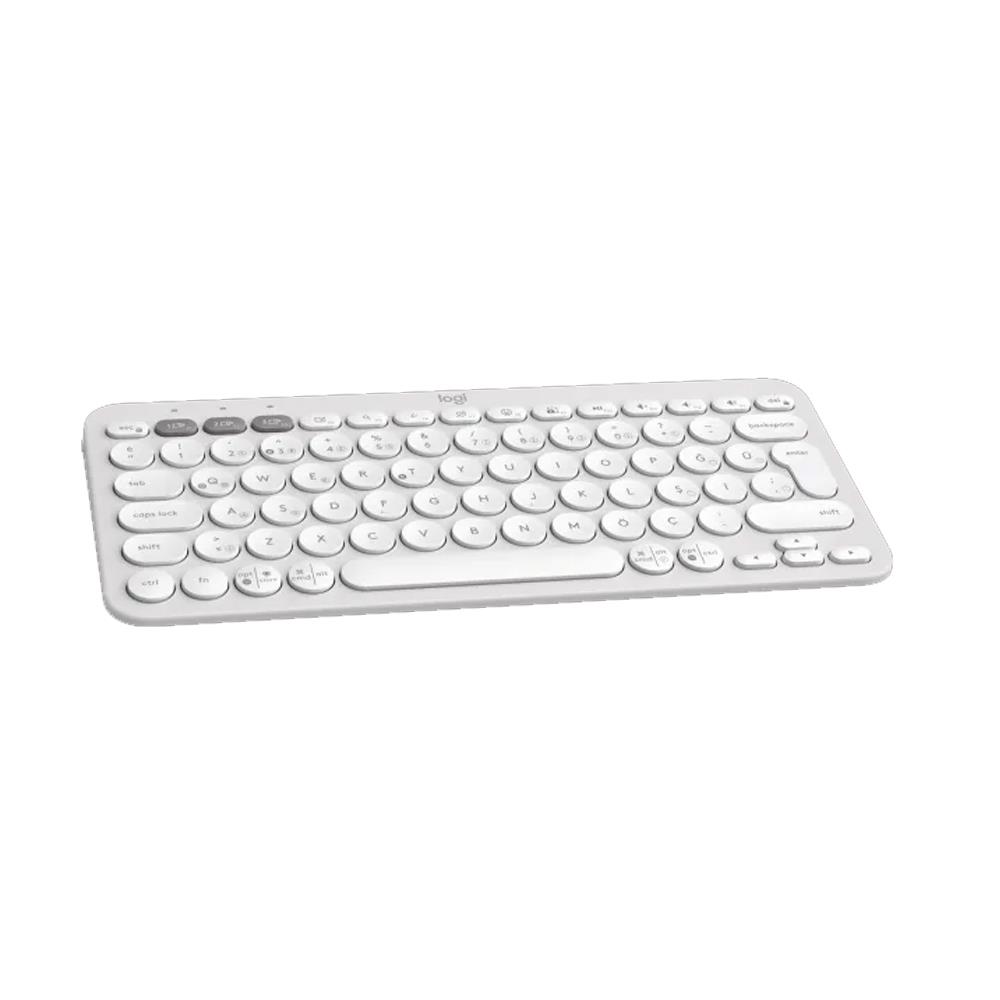 LOGITECH Pebble Keys 2 K380s Bluetooth Q Trk Beyaz Klavye (920-011859) ikinci görünüm
