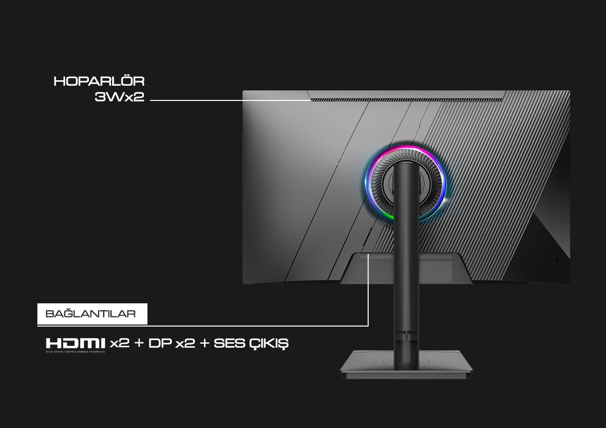 GAMEBOOSTER 27" FAST IPS GB-27F360FP 0.5MS 360HZ HDMI-DP RGB PIVOT GAMING MONİTÖR