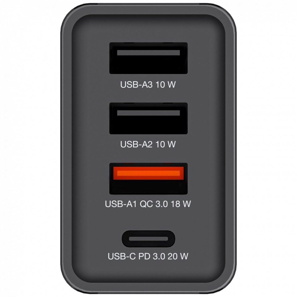 VERBATIM CHR-30EU1 30W 4 Bağlantı Noktalı USB Duvar Şarj Cihazı - Siyah