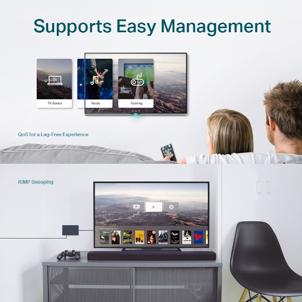 TP-LINK 8port TL-SG108E GIGABIT Yönetilebilir Switch Masaüstü