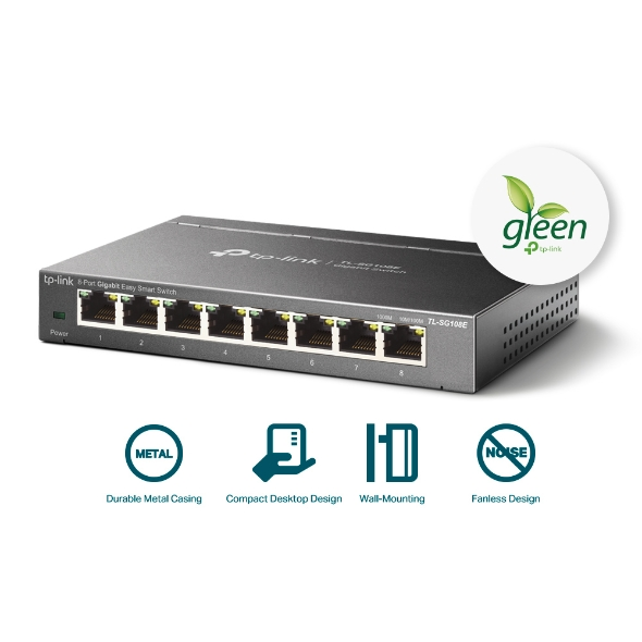 TP-LINK 8port TL-SG108E GIGABIT Yönetilebilir Switch Masaüstü