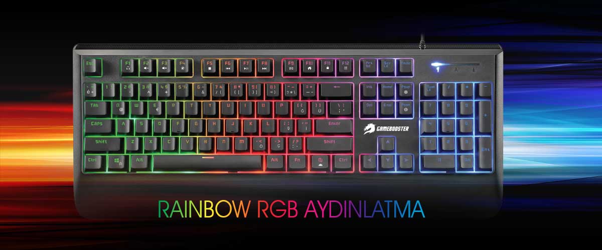 GAMEBOOSTER GB-G44 Kablolu Q Trk Siyah Gaming Klavye