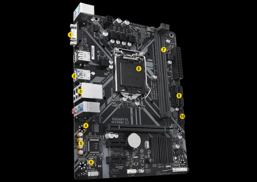 GIGABYTE H310M-S2 DDR4 SATA3 PCIe 16X v3.0 1151p v2 mATX