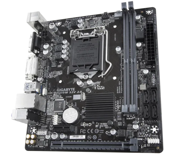 GIGABYTE H310M-S2V 2.0 DDR4 SATA3 DVI PCIe 16X v3.0 1151p v2 mATX