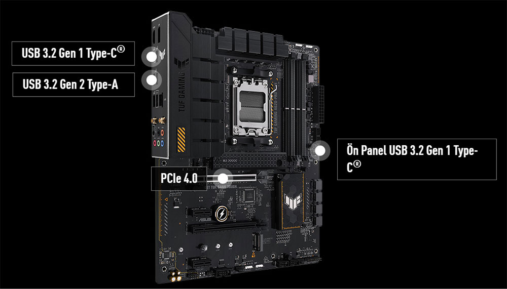 ASUS TUF A620-PRO GAMING WIFI-6 DDR5 HDMI DP PCIE 4.0 AM5 ATX