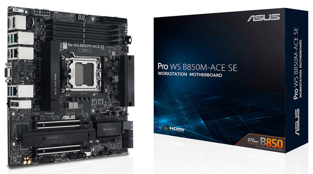 ASUS PRO WS B850-ACE SE WIFI7 DDR5 HDMI DP PCIE 5.0 AM5 ATX İş İstasyonu Anakartı