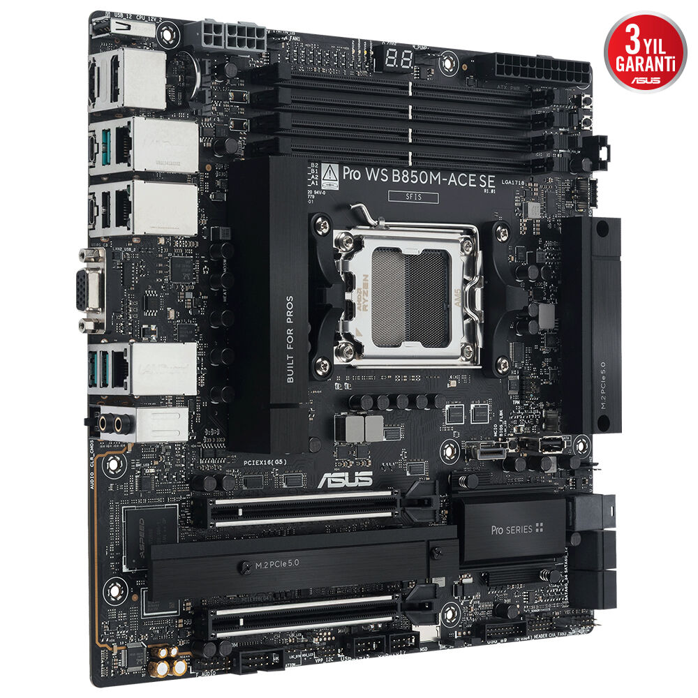 ASUS PRO WS B850-ACE SE WIFI7 DDR5 HDMI DP PCIE 5.0 AM5 ATX İş İstasyonu Anakartı