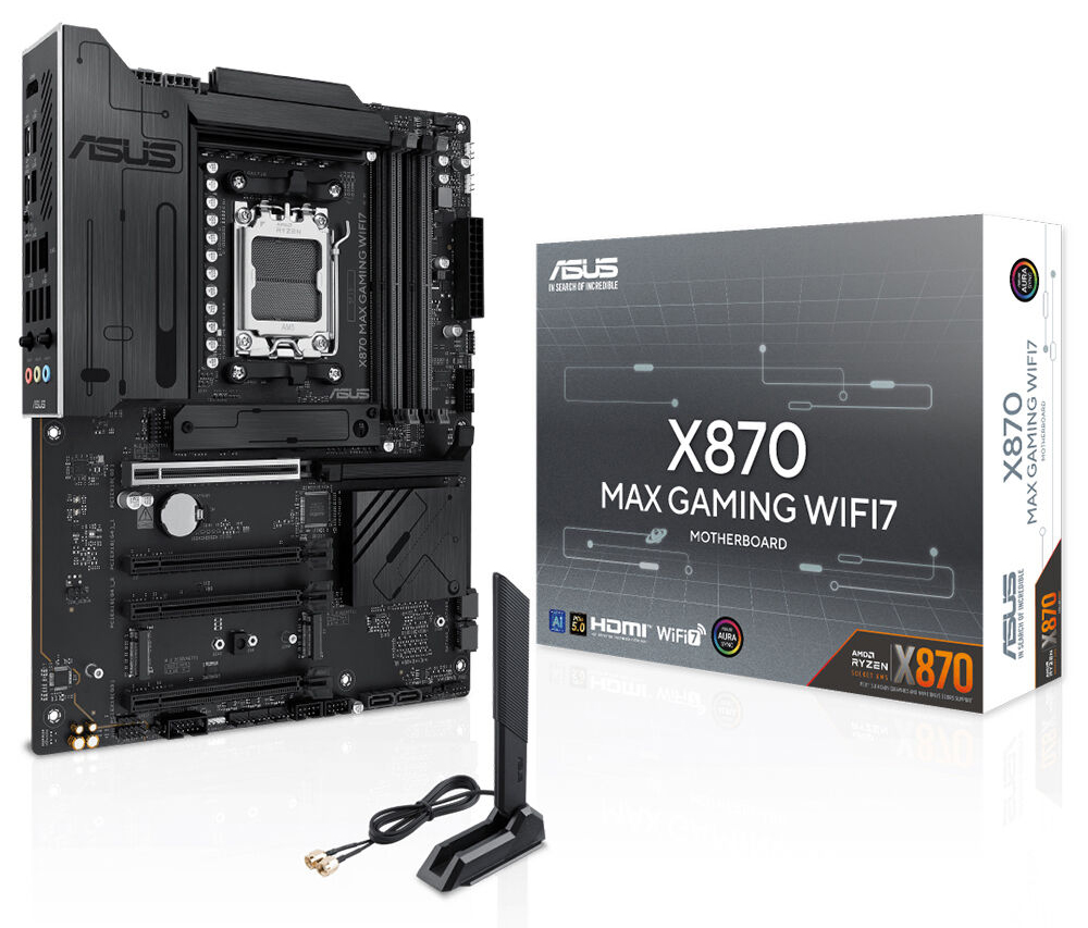 ASUS X870 MAX GAMING WIFI7 DDR5 HDMI DP PCIE 5.0 AM5 ATX