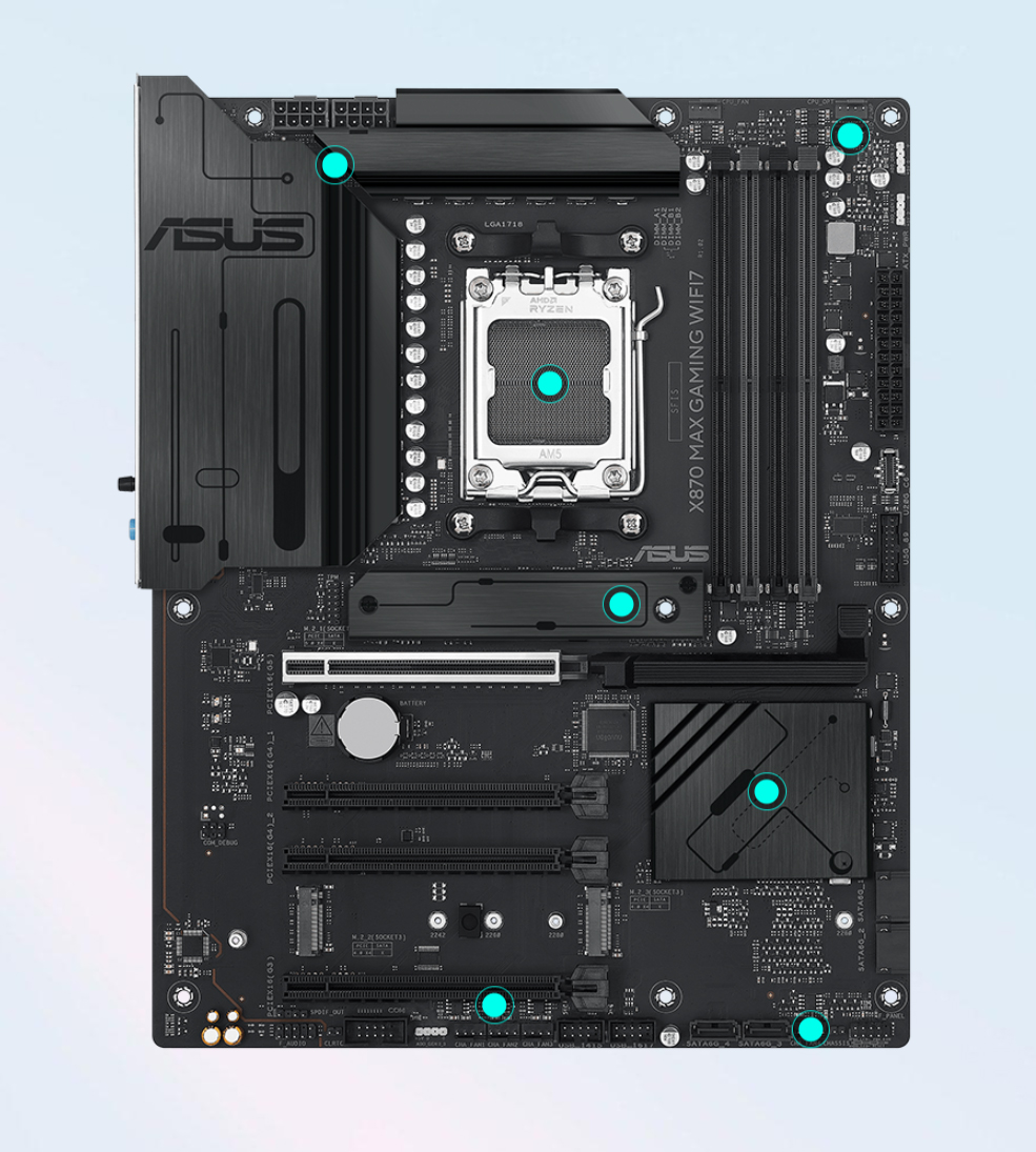 ASUS X870 MAX GAMING WIFI7 DDR5 HDMI DP PCIE 5.0 AM5 ATX