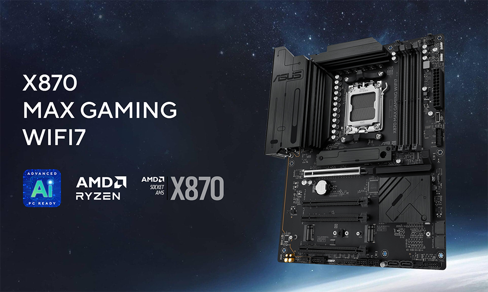 ASUS X870 MAX GAMING WIFI7 DDR5 HDMI DP PCIE 5.0 AM5 ATX