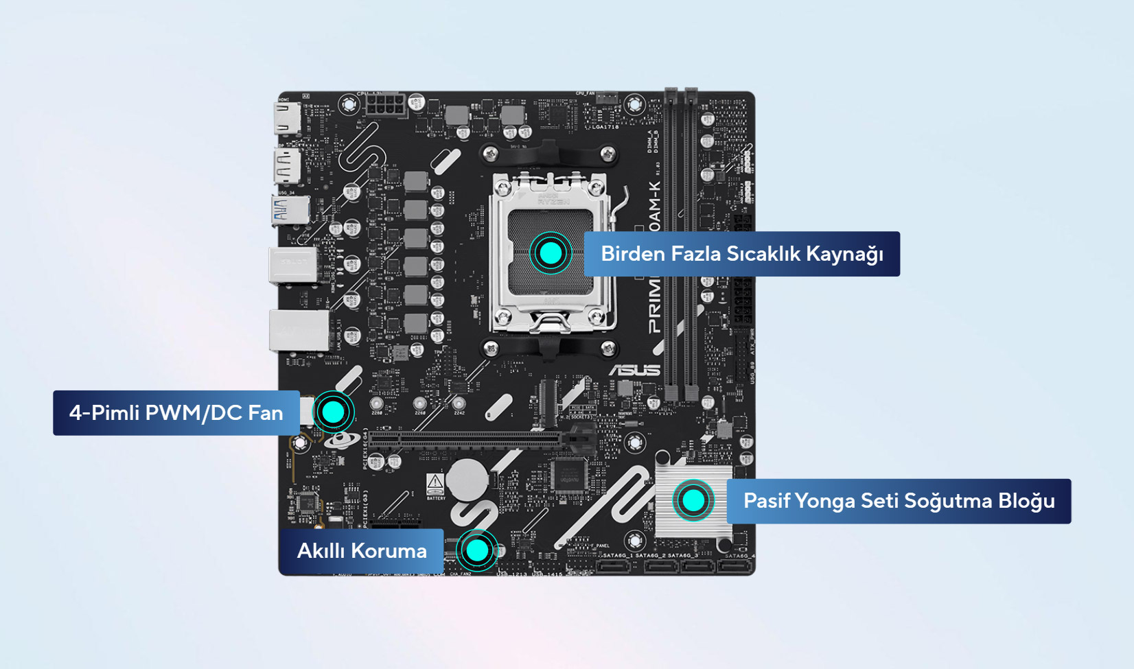 ASUS PRIME A620AM-K DDR5 HDMI PCIe 16X v4.0 AM5 mATX