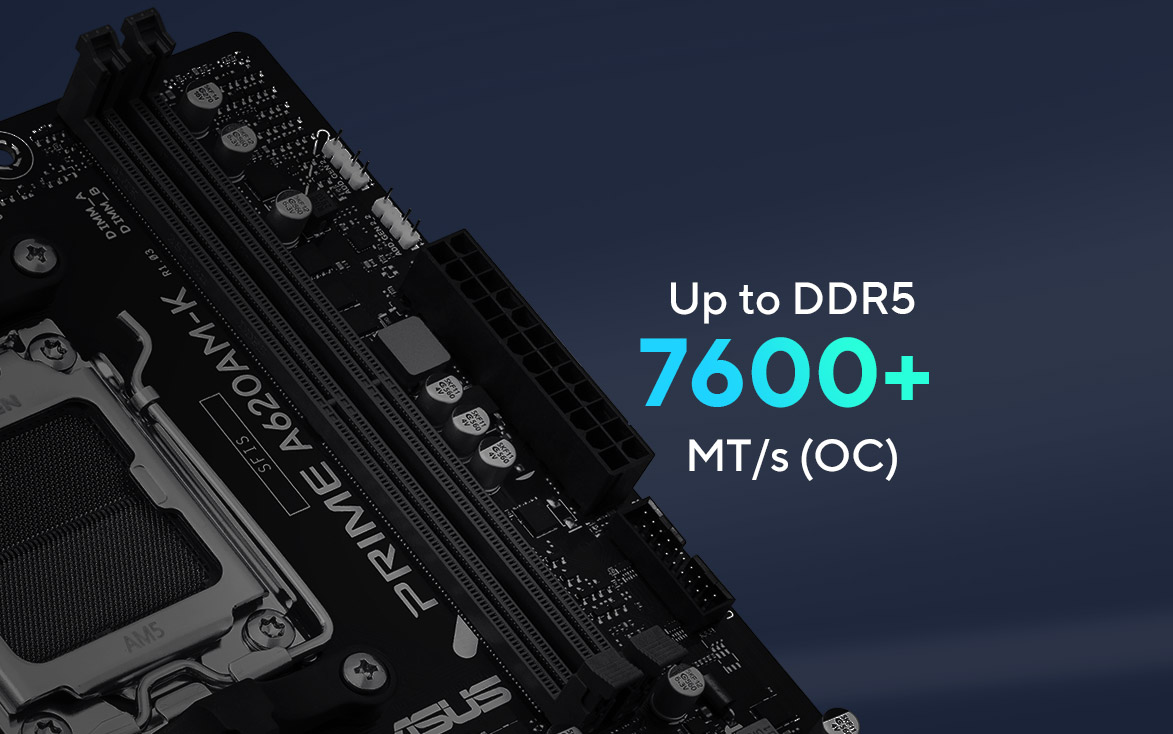 ASUS PRIME A620AM-K DDR5 HDMI PCIe 16X v4.0 AM5 mATX