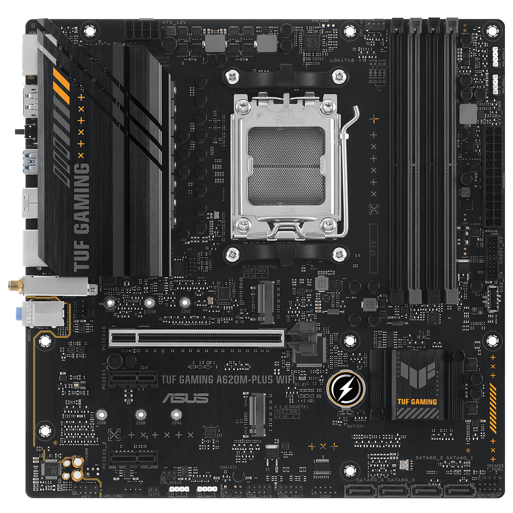 ASUS TUF GAMING A620AM-PLUS WIFI DDR5 HDMI DP PCIe 16X v4.0 AM5 mATX