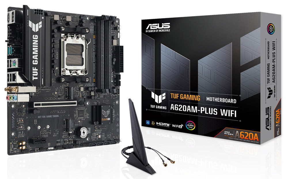 ASUS TUF GAMING A620AM-PLUS WIFI DDR5 HDMI DP PCIe 16X v4.0 AM5 mATX