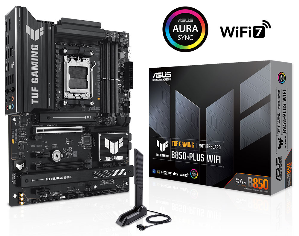 ASUS TUF GAMING B850-PLUS WIFI7 DDR5 HDMI DP PCIE 5.0 AM5 ATX