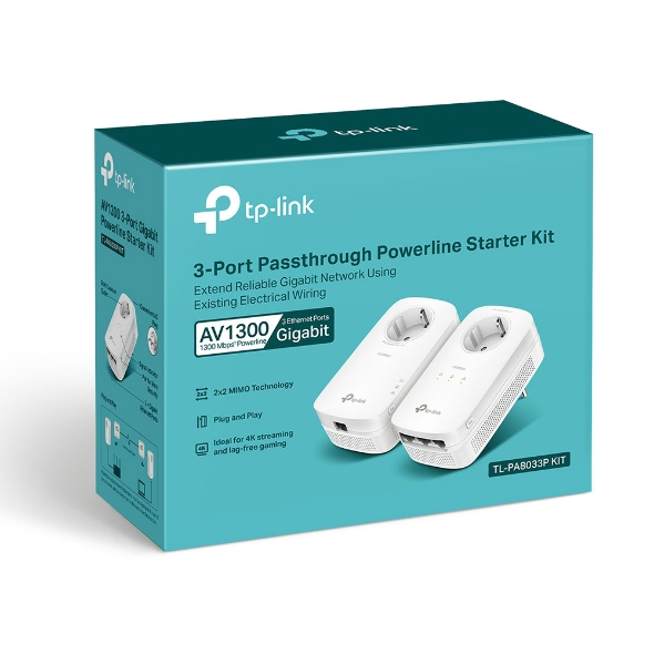 TP-LINK TL-PA8033P KIT Gigabit AV1300 EV Ofis Tipi PowerLine Ağ Adaptörü