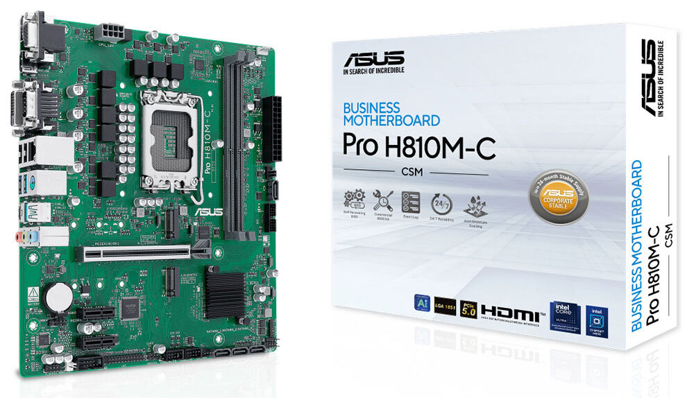 ASUS PRO H810M-C CSM DDR5 HDMI DP PCIE 4.0 1851p mATX