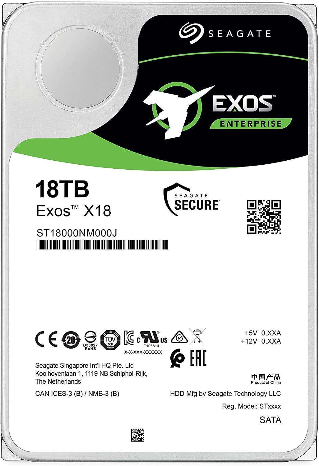 SEAGATE 3.5" 18TB EXOS ST18000NM000J 256MB 7200RPM SATA-3 NAS VE GÜVENLİK DİSKİ