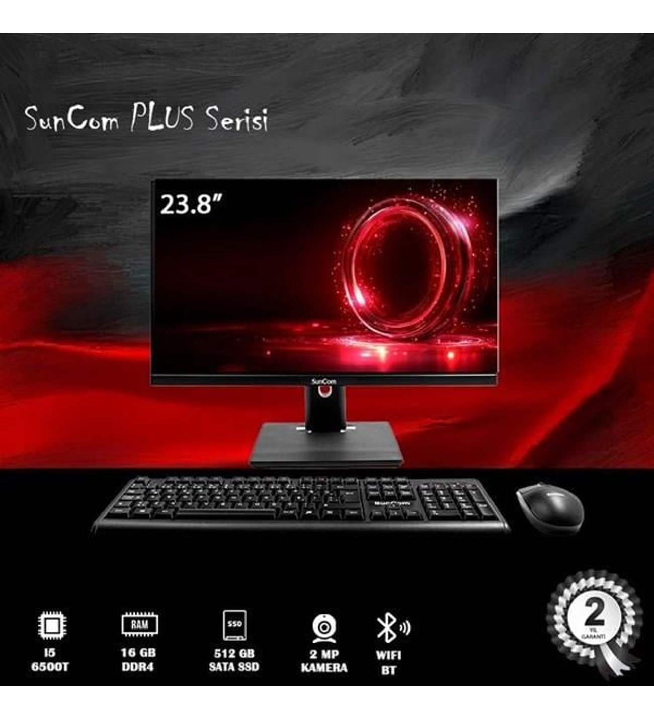 SUNCOM 23.8" PLUS 6G-P02 CORE i5 6500T 16GB RAM- 512GB SSD- O/B HD FDOS