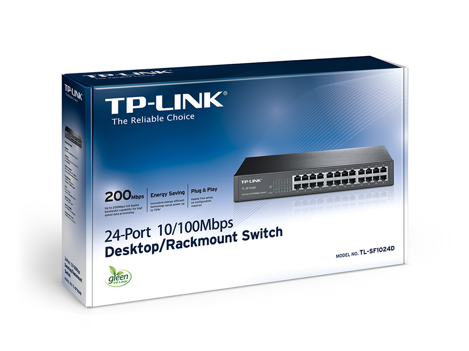 TP-LINK 24port 10/100 Yönetilemez Switch TL-SF1024D