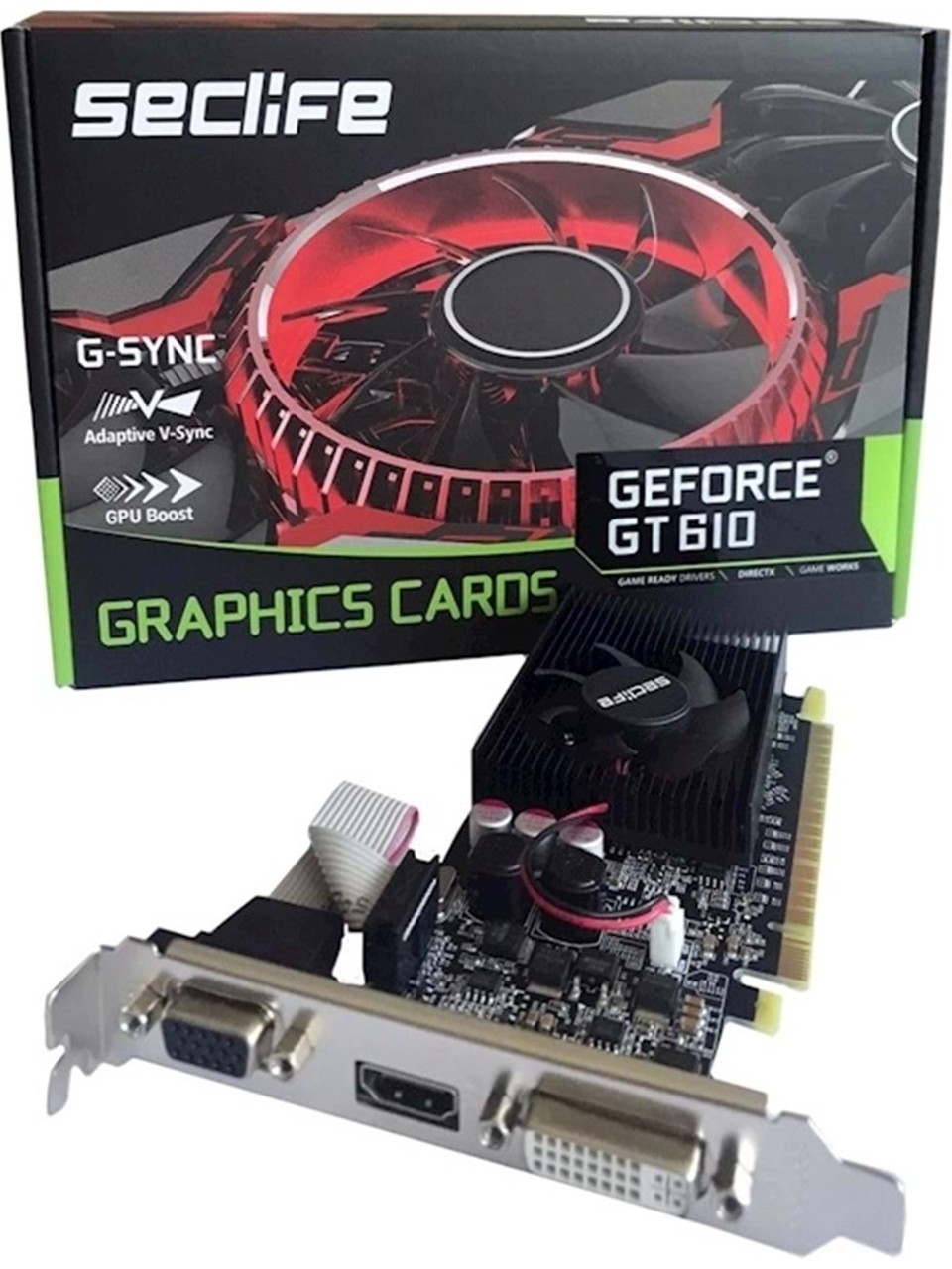 SecLife GT610 2GB DDR3 64bit HDMI DVI PCIe 16X v2.0 ikinci görünüm