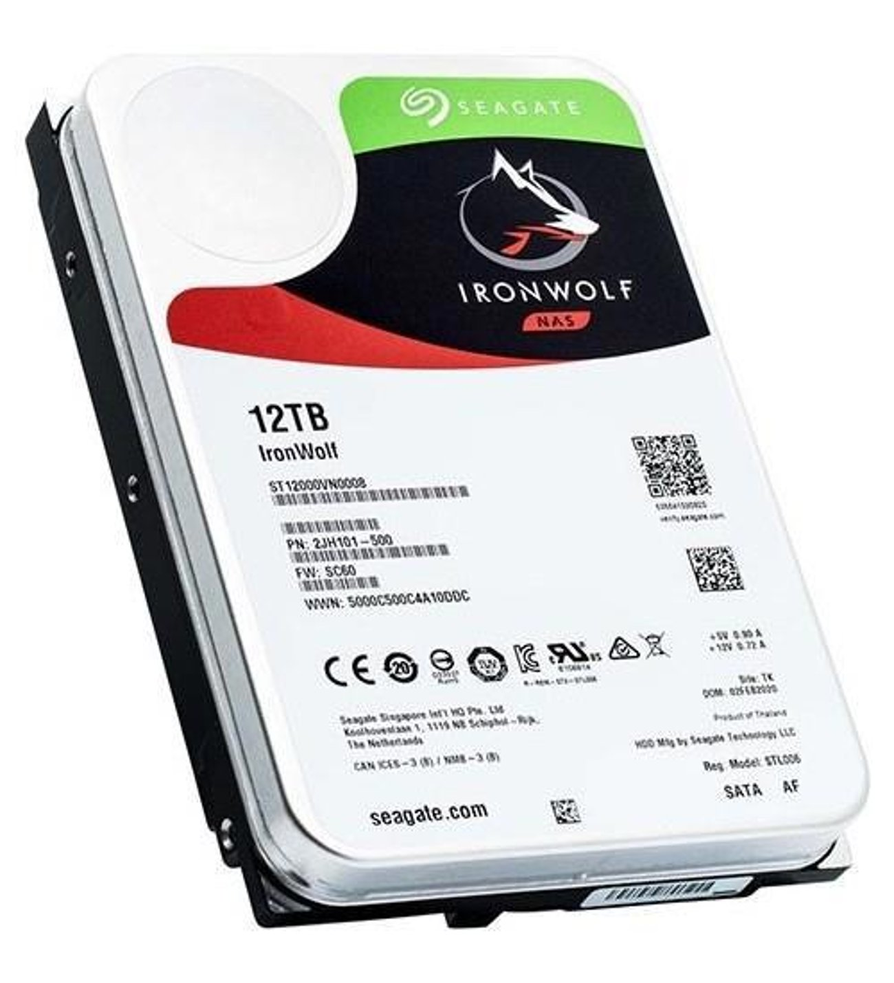 SEAGATE 3.5" 12TB IRONWOLF ST12000VN0008 7200 RPM 256MB SATA-3 NAS Diski Distribütör Garantili ikinci görünüm