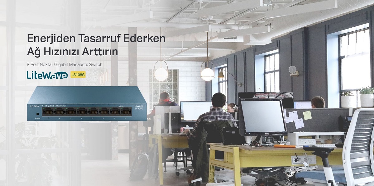 TP-LINK 8port LS108G GIGABIT Yönetilemez Switch Masaüstü