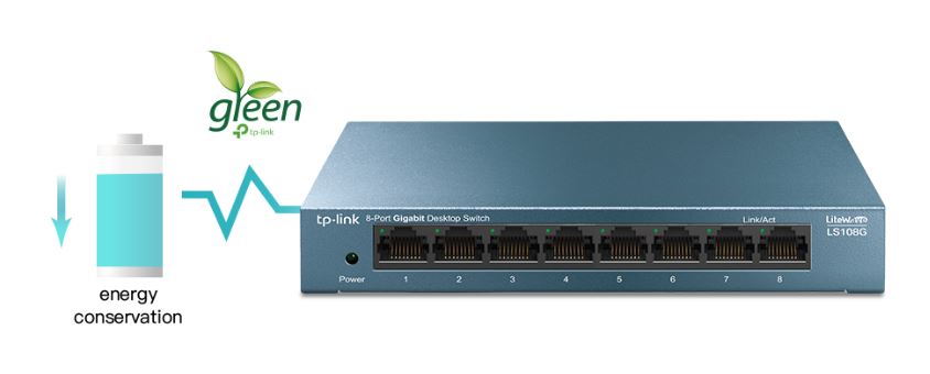 TP-LINK 8port LS108G GIGABIT Yönetilemez Switch Masaüstü