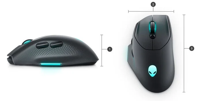 DELL AW620M Kablosuz Siyah Gaming Mouse