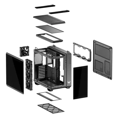 ASUS TUF GAMING GT502 HORIZON Gaming Mid-Tower PC Kasası Siyah