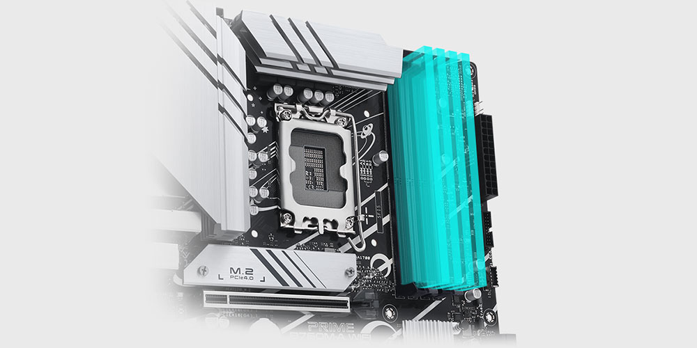 ASUS PRIME B760M-A WIFI-6E DDR5 HDMI DP PCIe 16X v4.0 1700p mATX