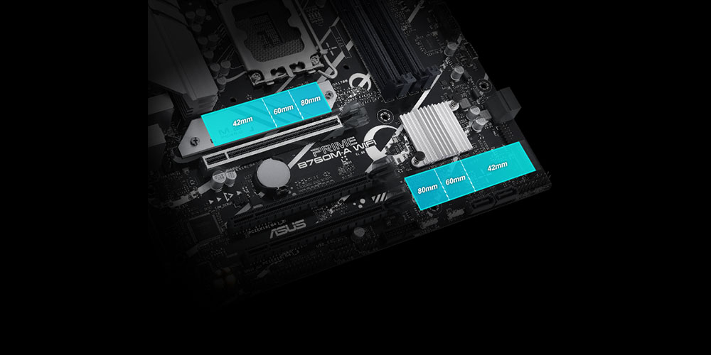 ASUS PRIME B760M-A WIFI-6E DDR5 HDMI DP PCIe 16X v4.0 1700p mATX