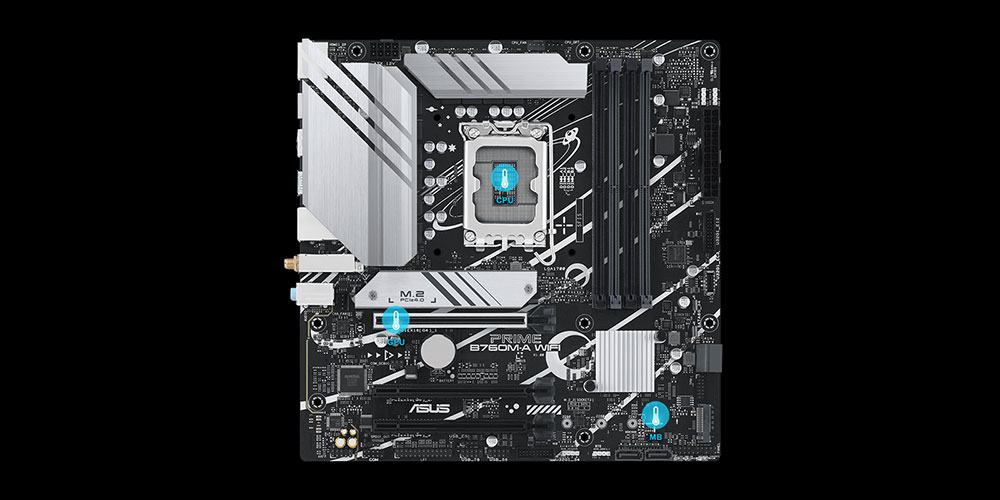 ASUS PRIME B760M-A WIFI-6E DDR5 HDMI DP PCIe 16X v4.0 1700p mATX